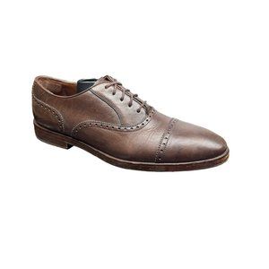 Cole Haan Mens Oxford Cap C23767 Brown Leather Lace-up Oxfords Shoes Size 10.5